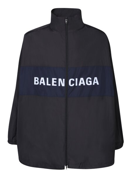 Balenciaga 남성 로고 프린트 하이넥 재킷