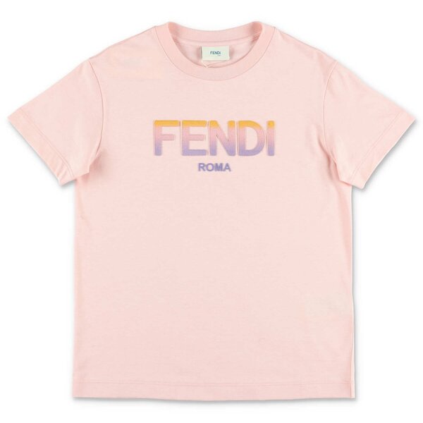 Fendi Kids 로고 프린트 크루넥 티셔츠