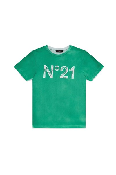 N°21 Kids N°21 키즈 로고 프린트 크루넥 티셔츠