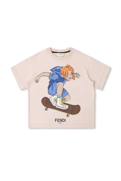 Fendi Kids 그래픽 프린트 크루넥 티셔츠