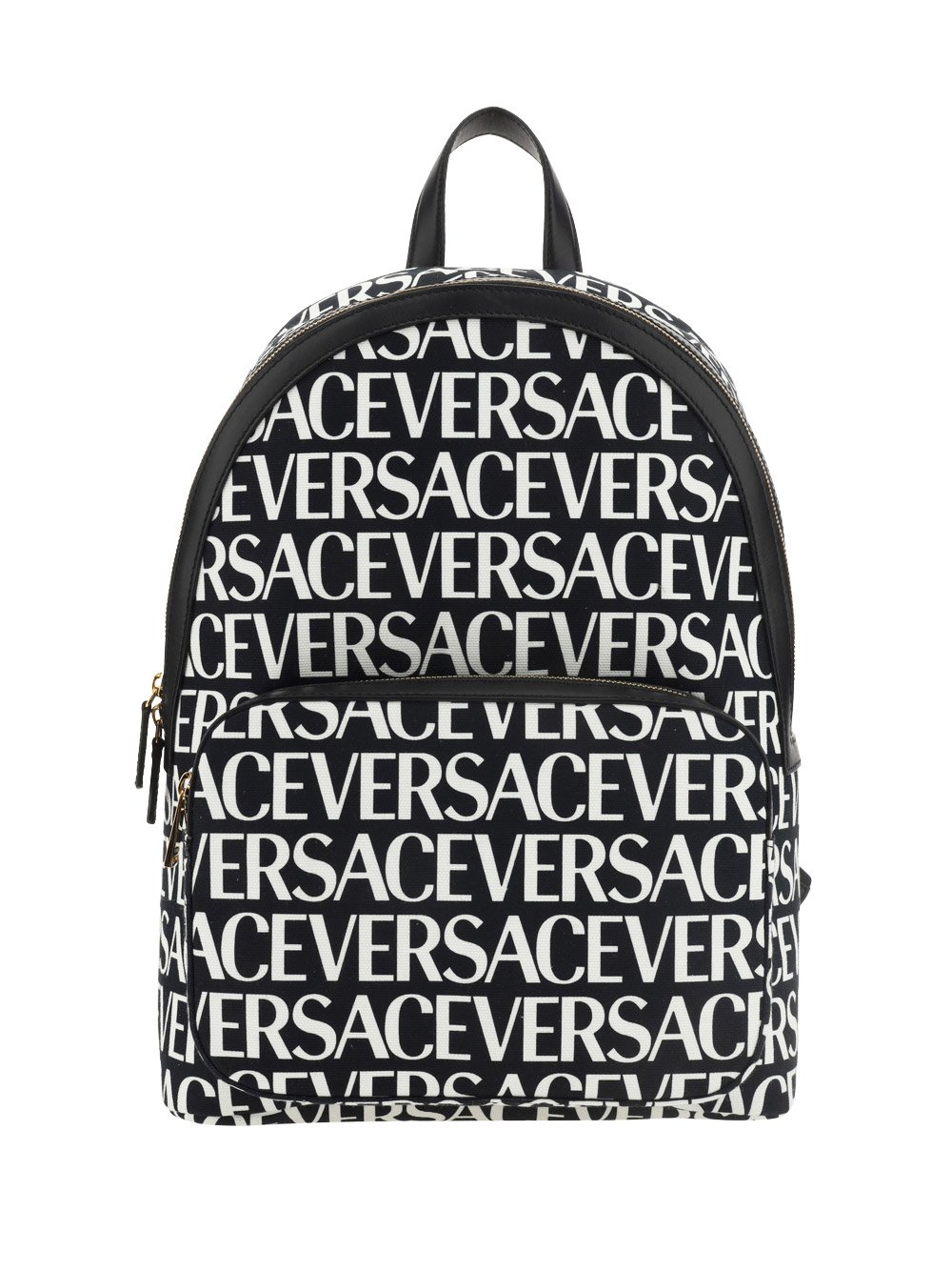 Versace 올오버 로고 프린트 지퍼 백팩