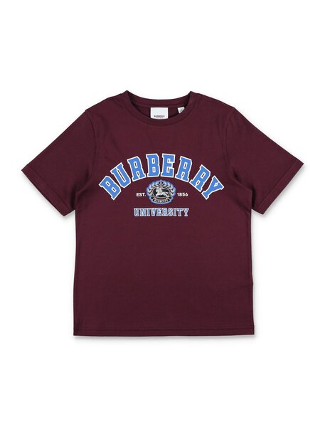 Burberry Kids College 로고 프린트 크루넥 티셔츠
