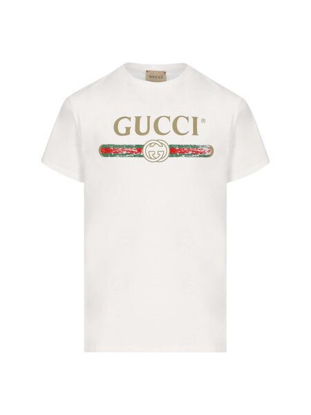 Gucci Kids 빈티지 로고 프린트 크루넥 티셔츠